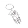 Charms Mini Car Keyring Handmade Dream Catcher Charm Home Decor Keychain Feather Jewelry Keyholder Dreamcatcher Pendant Wall Hanging Dhycu