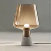 Lampade da tavolo Moderne Sfera di vetro Led Legno Per Soggiorno Luminaria De Mesa Camera da letto Sala da pranzo Abajur