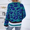 Maglioni da donna LOGAMI Autunno Inverno Pullover girocollo Maglione femminile Maglione lavorato a maglia leopardato in colore a contrasto 220920