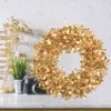 Dekoratif Çiçekler Gold Boxwood Çelenk 12/17 inç Yapay Sonbahar Çelenk Çiftlik Evi Dekorasyonu Ön kapı Noel Cadılar Bayramı Evi