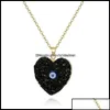 Pendant Necklaces Pendants Jewelry Simple Evil Eye Druzy Drusy Earrings Necklace Women Resin Imitation Natur Bdehome Otf8A