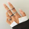 Vintage silberne Farbe Schmetterlingsring Set Frau Fashion Wassertropfen Form Hohlringe für Frauen Schmuck Geschenke