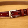 Belts Factory Direct Sales Lady Leather Belt Classic Versatile Cow Retro Spring Pin Buckle Trouser