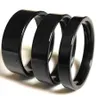 Whole 100pcs Mix lot of 4mm 6mm 8mm BLACK Flat band Comfort-fit 316L Stainless Steel Ring Unisex Simple Classic Elegant Jewelry 221d