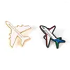 Brooches Cool Airplane Metal Brooch Pins Retro Plane WORLD TRAVELER Cartoon For Women Men Costumes Aircraft Model Jewelry Gifts