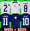 2022 Estados Unidos Pulisic McKennie Soccer Jerseys Aaronson Press Sargent Morgan Lloyd America Football Jerseys camisa Kit Homem Mulher Mush USAS Robinson