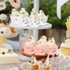 Festliga leveranser 10/20st Mrs Mrs Wedding Cupcake Wrapper Muffin Paper Cups Round Liners Bride Shower Party Cake Cup Decorative