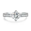 Test positif 2Ct 8mm D-E Moissanite bague en diamant brillant 925 bague de fiançailles en argent Sterling pour les femmes 2329