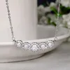 Szaleńce Elegancki wisiorek prawdziwy srebrny kolor wisiorki ślubne naszyjnik dla kobiet nowoczesny urok choker dar biżuterii