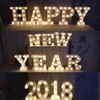 Decorazioni di compleanno brillanti Lettere 3D e numeri arabi Design dei segni Luce notturna luminosa per la decorazione di Natale, Capodanno, matrimonio