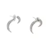 Stud Earrings Top Quality Women Punk Jewelry Rivet Spike Design Front Back Double Side Micro Pave Cz Horn Earring4006665