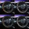 Colorful Legs Pattern Universal Steering Wheel Cover For Suv Dog Leg Soft Car Steering Wheel Cover Protector 15 Inch Car Accessories J220808