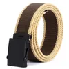 Belts BEAFIRY Nylon Waistband Braided All-match Trend Woven Canvas Belt Smooth Buckle For Men's Overalls Trendy Black