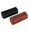 Watch Boxes 3 Slots Roll Travel Case Chic Portable Vintage Leather Display Storage Box Organizer Jewerly Holder For Watches