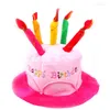 Party Masks Birthday Cake Candle Hat Short Plush Adult Amusement Park Supplies Performing Dress Props Cap E2Shopping Sa N