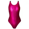 Costumi da bagno da donna XCKNY Sexy Body lucido lucido Costume da bagno intero senza schienale a taglio alto da donna Abbigliamento da spiaggia Costumi da bagno Tuta