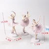 Festive Supplies Elegant White Pink Dancing Ballet Girls Cake Topper Happy Birthday Wedding Party Decoration Crafts Gifts