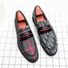 High-end randiga tryckta herrskor Loafers pekade Toeflat Heels Fashion Classic Office Dagliga bekväma loafers i full storlek 38-47