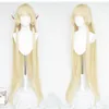 Party Masks Chobits Chii 51 tum 130 cm lång mjölk Gyllene blondin rak cosplay peruker värmemotstånd hårfri peruk lock