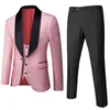 Herenpakken Blazers Banquet Feather Embossing Proces Designer Blazer Jacket broek Vest Pak Coat Waastcoat Trouser 3 -delige set 220920