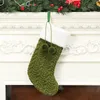 Weihnachtsstrumpf Ornamente Haken Design Gestrickte Wolle Vliesstoff Flanell Dicke weiße Haarsocken Hotel Home Weihnachtssocken GWB15544
