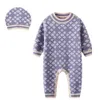 Baby Strampler Designer Kinder Langarm Baumwolle Overalls Säugling Mädchen Baumwolle Kaschmir Strick Strampler