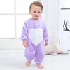 Rompers Autumn Winter Baby Warm Clothes Boy Girl Pure Color Romper Spädbarn Flanell Soft Fleece Jumpsuit T 9272