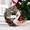 Dekorative Blumen 10 cm kreativer Mini Weihnachtskranz DIY Weihnachtsbaum Rattan Ornamente Dekorationen für Zuhause 2022 Jahr Navidad