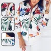 Damenjacken Frauen Blumen Frühling Sommer Langarm Reißverschluss Print Bomberjacke Lässige Tasche Slim Female Fashion Outwears Plus Size 220919