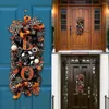 Decorative Flowers Boo Pattern Halloween Wreath Fabric Porch Sign Door Hanging Scary Spooky Garlands Home Garden Ornament