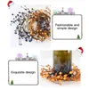 Decorative Flowers Wall Hanging The Candle Ring Garland Wreath Christmas Simulation Berries Wall-mounted Artificial Flower Glue Door Hanger