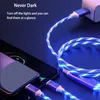 Kabel 1,2m 3in1 LED fließend Licht schnelles Lade-USB-Kabel für iPhone Android Type-C