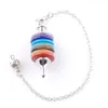 Ciondolo pendolo in pietra naturale Ruote della vita Gemma rabdomante Wicca Reiki Charms Donna 7 Chakra Amuleto Gioielli europei N3669