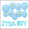 Party Decoration Its A Boy Girl Heart Baby Printed Babyshower Decorations Supplies Shower Born Birthday Balloon Banner Drop Delivery Dhkpq