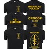 Erkek Tişörtleri Atj Lucko Gömlek Adam Serin Hırvat Tişört Kısa Kollu Terörizm Özel Birim Kuvvet Tshirt Üstleri XS-5XL QR-016