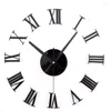 Wanduhren DIY Acryl Spiegel Uhr 3D römische Ziffern DesignHome Decor Aufkleber Uhren