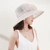 Berets 2022 Fashion Fedora Ladies French Crochet Floral Linen Hat Elegant Temperament Wedding Banket Pot Cap Wide Brim