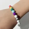 8mm piedra natural colorida hecha a mano cuerda trenzada encanto pulseras brazalete ajustable para Mujeres Hombres amante joyería con cuentas