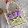 Evening Bags Bohemian Crochet Women Shoulder Flower Plaid Lady Handbags Handmade Woven Knitted Bag Small Tote Purses