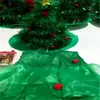 Christmas Baby Girls Clothes Sets Green Spirit Kindergarten Performance Clothes Costume Hat And Xmas Tree Dresses Set Kids Clothing