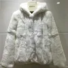 Women's Fur Faux Fur genuine natural real rex fur coat women Hooded outerwear whole skin long-sleeved short style Slim jacket cap 220919