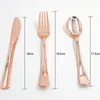 20 PCs/lote de talheres de plástico dourado de plástico de mesa de mesa de mesa descartáveis ​​Facas Forks Spoon Wedding Birthday Party Decor Supplies