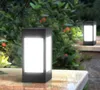 LED LUZES DE GARDELO SOLAR COLUNA Lâmpada de pilar alimentada por faróis Luz de parede à prova d'água para villa Courtyard Paisaging Garden Decor