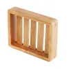 Natural Bamboo Wood Soap Dish Bathroom Shower Tray Sink Deck Bathtub Storage Self Draining Bar Dishes Rustic Sponge Holders Stand BBE14259