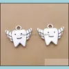 Charms Alloy Tooth Fairy Teeth Handmade Charms Pendant For Jewelry Making Bracelet Necklace Diy Accessories 18X19Mm Antique Sier 200P Dhnvn