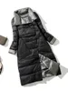 Piumino da donna Parka Fitaylor Inverno Donna Dolcevita Cappotto d'anatra bianco Giacca lunga doppio petto con lato caldo 220919