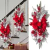 Dekorative Blumen schnurloser Prelit -Treppenfutter -Weihnachtskränze für Vordertür Urlaubs Wandfenster hängend Ornamente Glühbirnenkranz