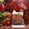 Party-Dekoration Vintage Style Christmas Village House Kabine Figur warmes Lichttisch Geschenke zweistöckige Geschenke