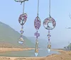 Yoga Healing Spiritual Home Window wall Hanging pendant Decor Tree Of Life hang Chakra Stone Prism Natural Crystal Charm Ornament car accessories