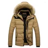 Men's Down Men's & Parkas 5Xl Plus Big Size Winter Coats Men Hooded 2022 Solid Color Fashion Fur Hat Outwear For Warm JacketsMen's